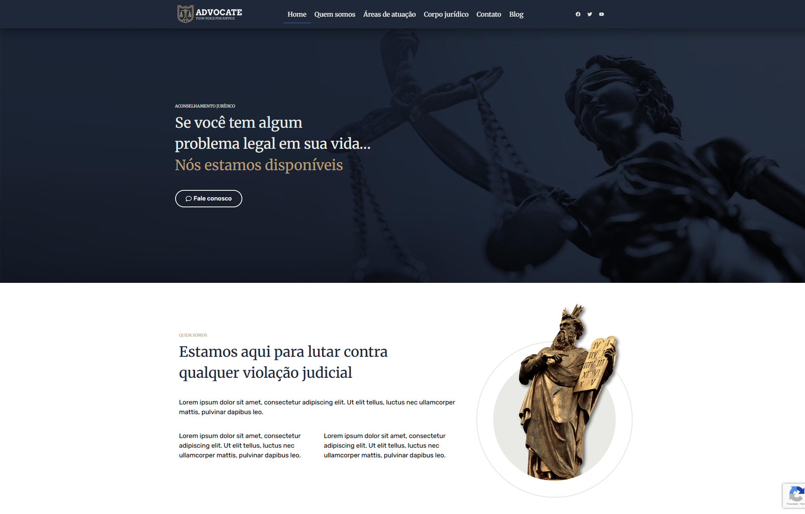 Advocate website homepage