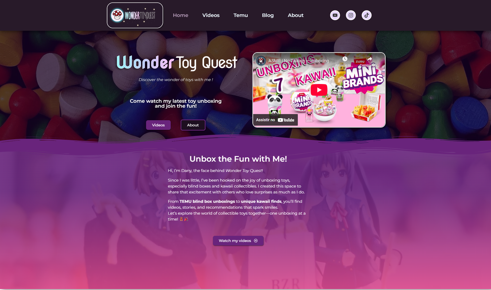 website screenshot wonder toy quest