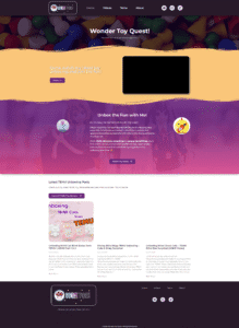 Wonder Toy Quest Website Homepage